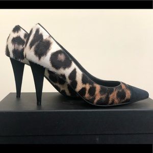 Giuseppe Zanotti Calf Hair Animal Print Pumps sz35